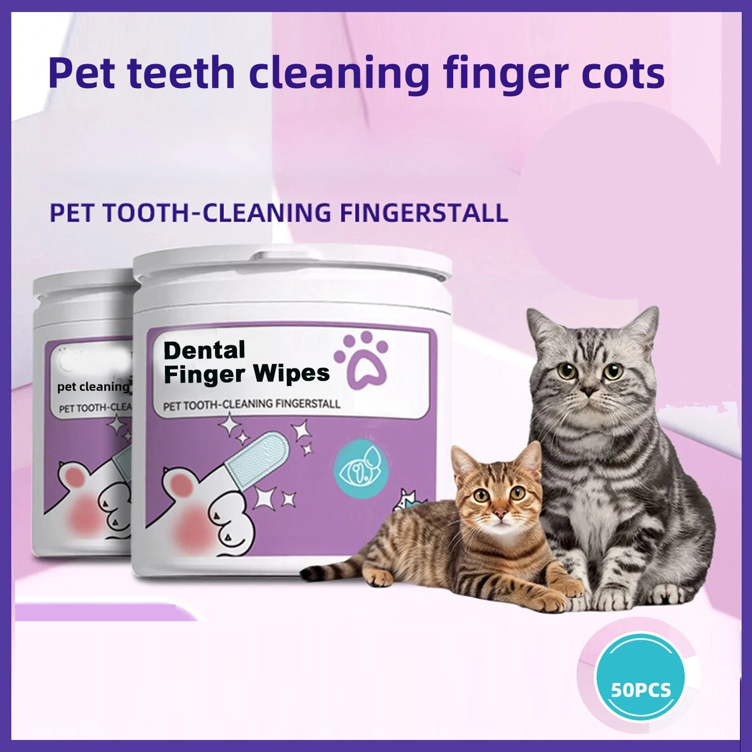 Pet Dental Finger Wipes for Dogs & Cats