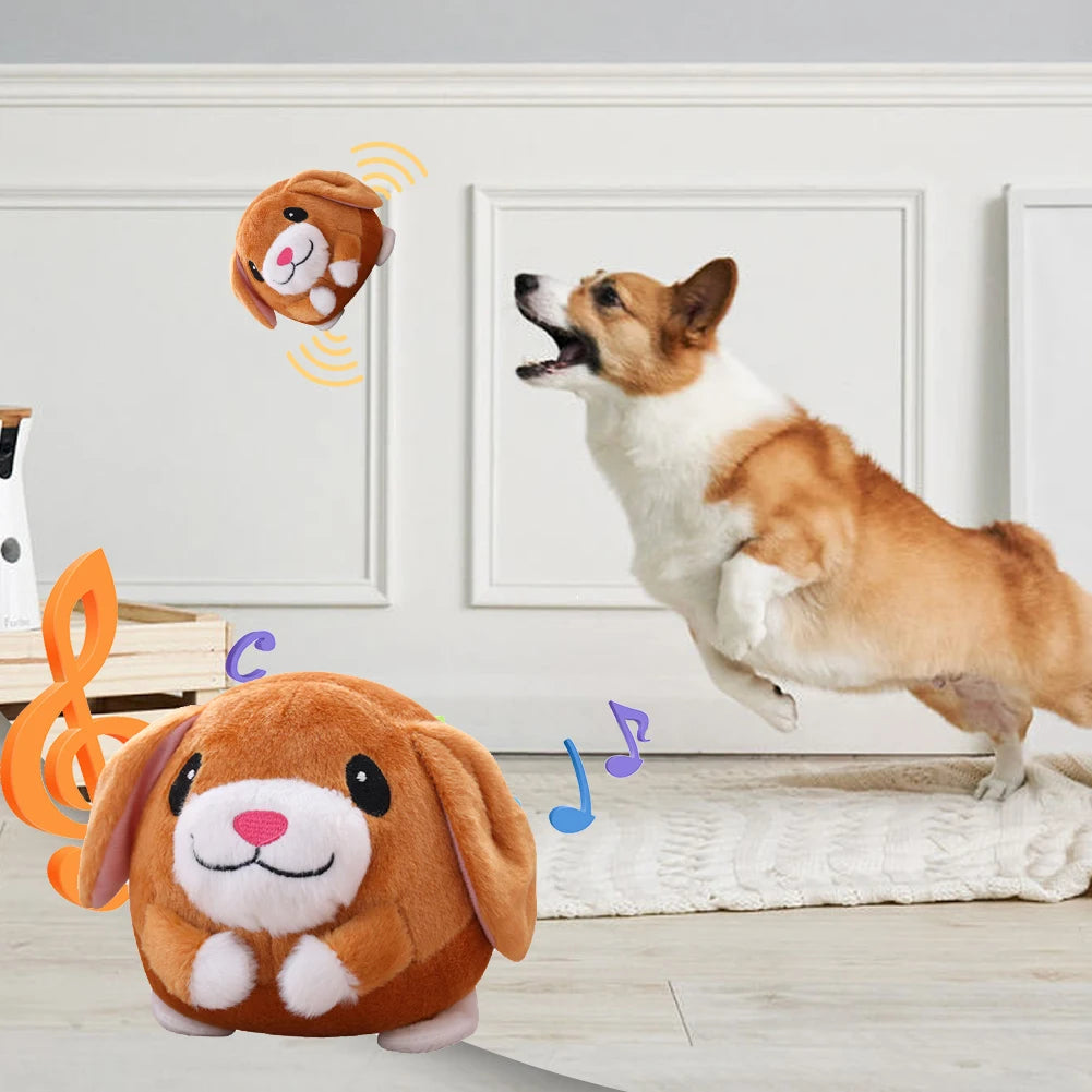 Automatic Bouncing Plush Dog Toy