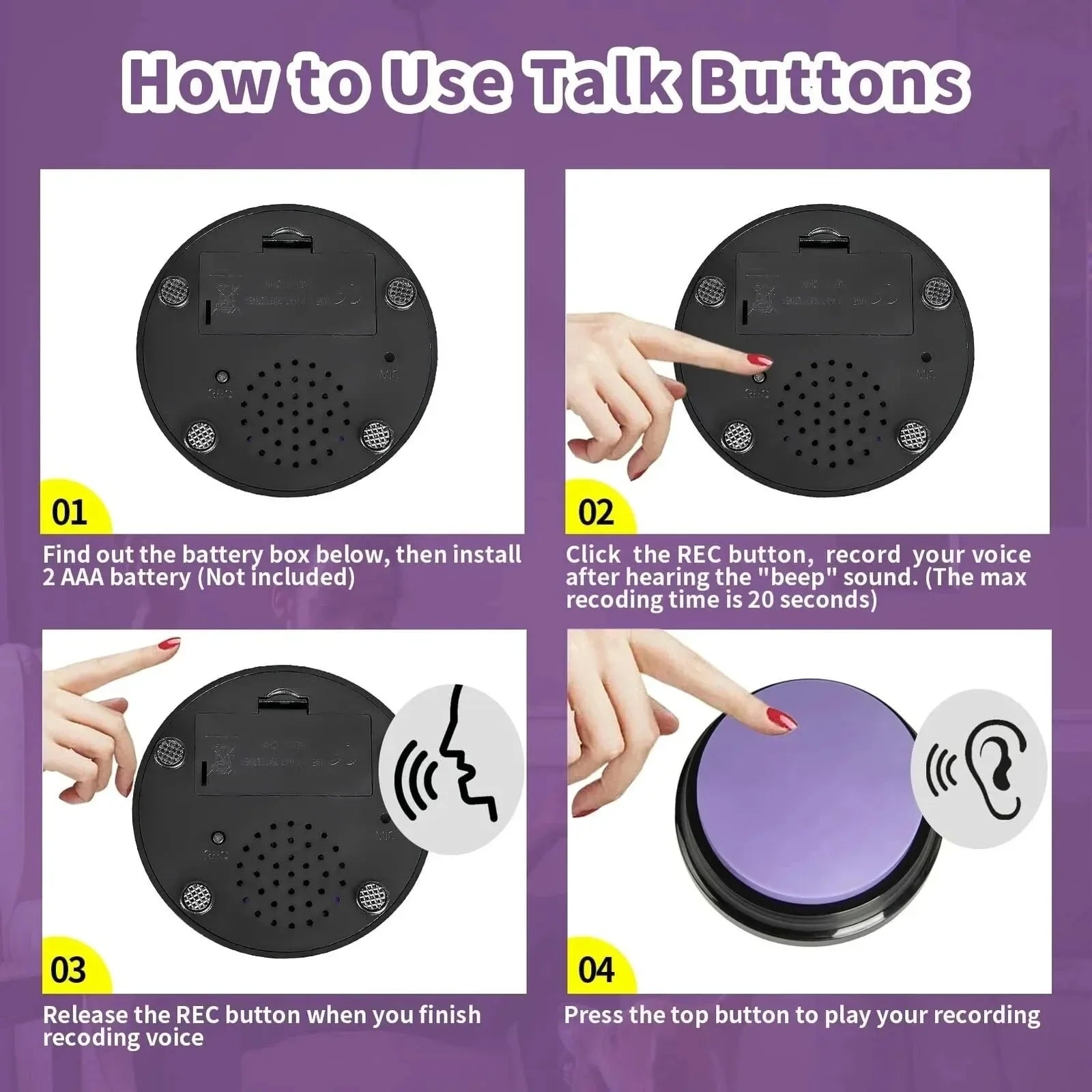 8PCS Dog Voice Communication Buttons