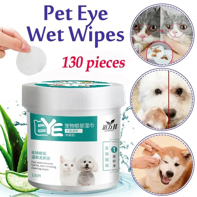 130pcs Pet Eye & Grooming Wipes
