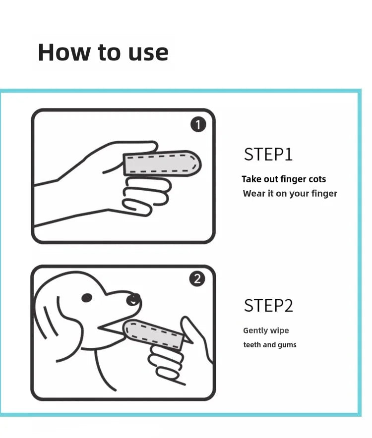 Pet Dental Finger Wipes for Dogs & Cats