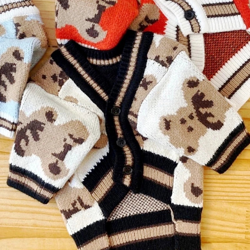 Luxury Striped Pet Cardigan Sweater