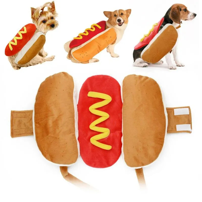 Hot Dog Dog Costume Adjustable Halloween Outfit