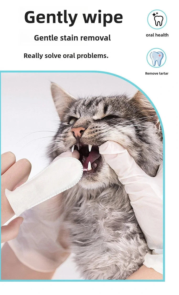 Pet Dental Finger Wipes for Dogs & Cats