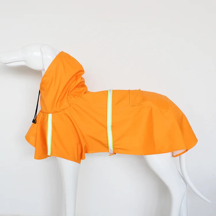 Large Dog Hooded Raincoat Waterproof Reflective Windproof Cloak