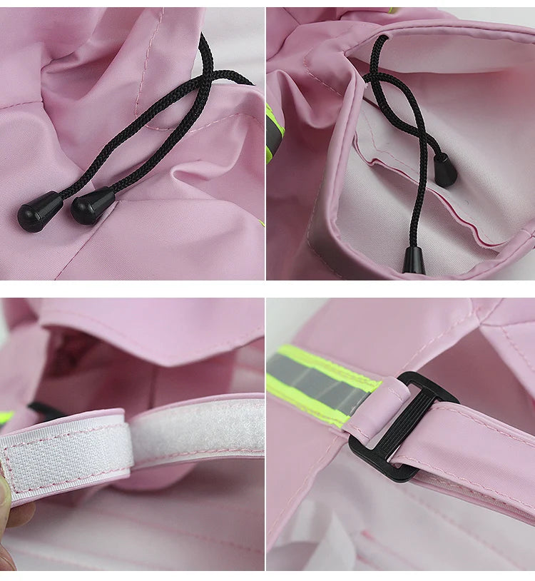 Large Dog Hooded Raincoat Waterproof Reflective Windproof Cloak
