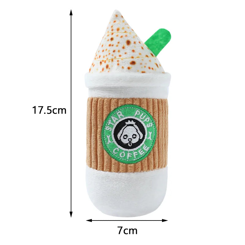 Plush Squeaky Dog Toy – Doughnut & Pizza