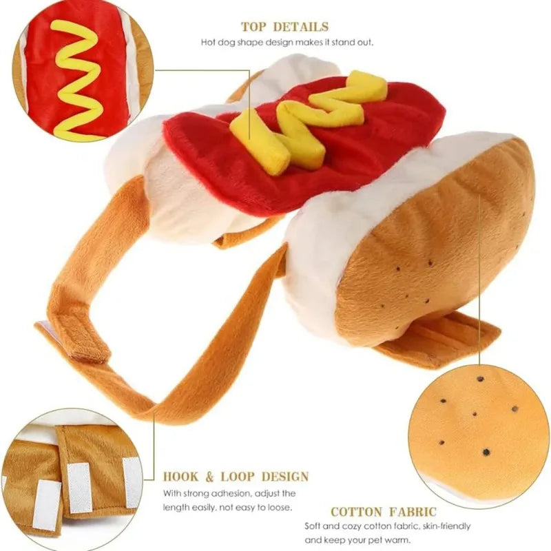 Hot Dog Dog Costume Adjustable Halloween Outfit