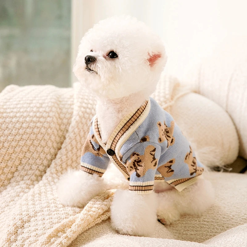 Luxury Striped Pet Cardigan Sweater