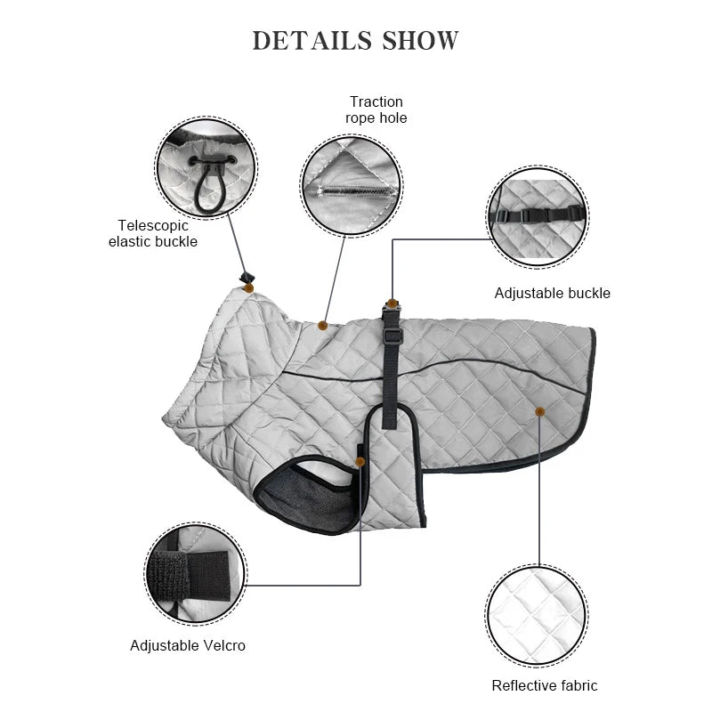 Reflective Winter Dog Jacket Large Medium Dog Coat Vest