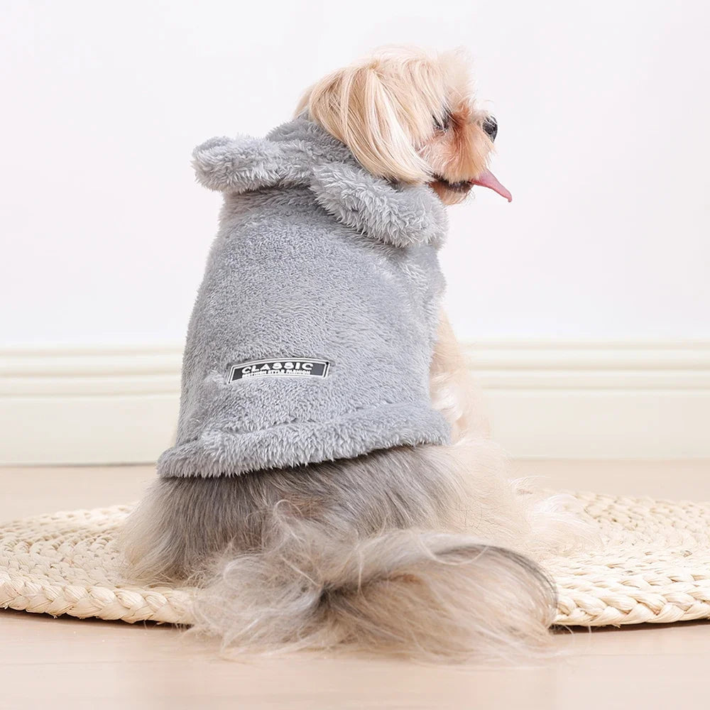 Soft Fleece Hoodie Dog Coat Winter Warm Pet Jacket