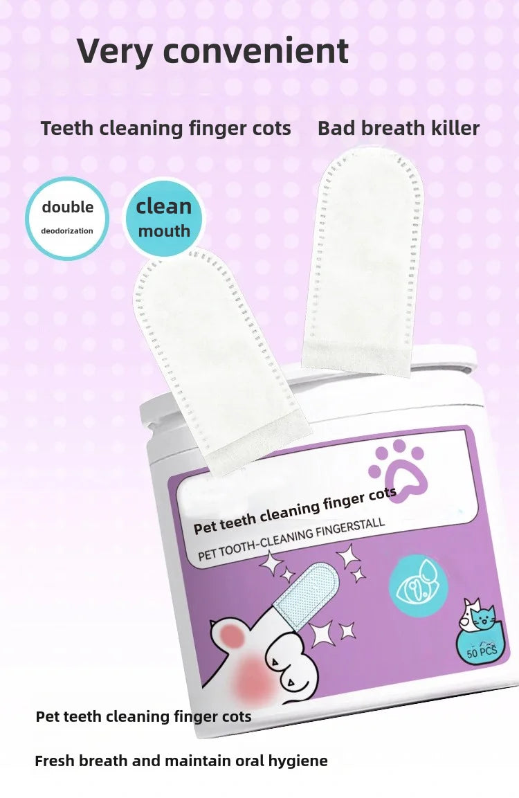 Pet Dental Finger Wipes for Dogs & Cats