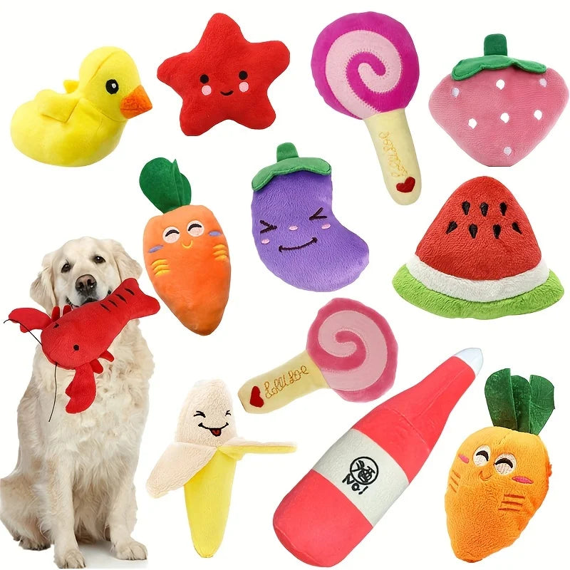 10pcs Plush Puppy Teething Chew Toys