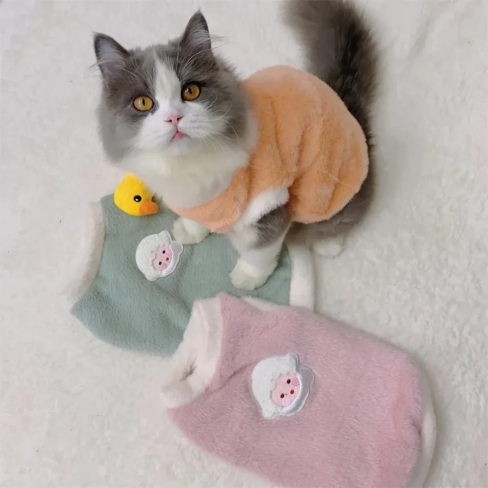 Warm Cat and Kitten Sweater Vest Winter Pet Apparel