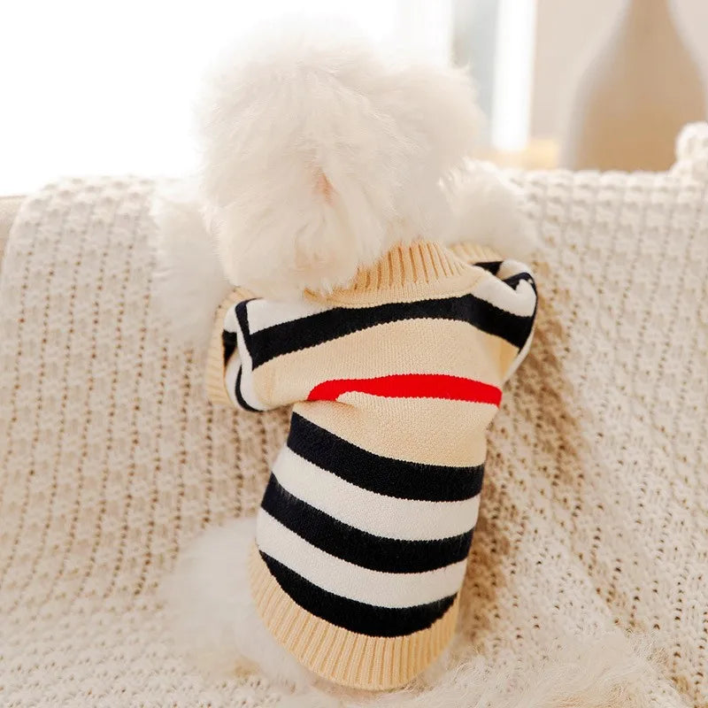 Luxury Striped Pet Cardigan Sweater