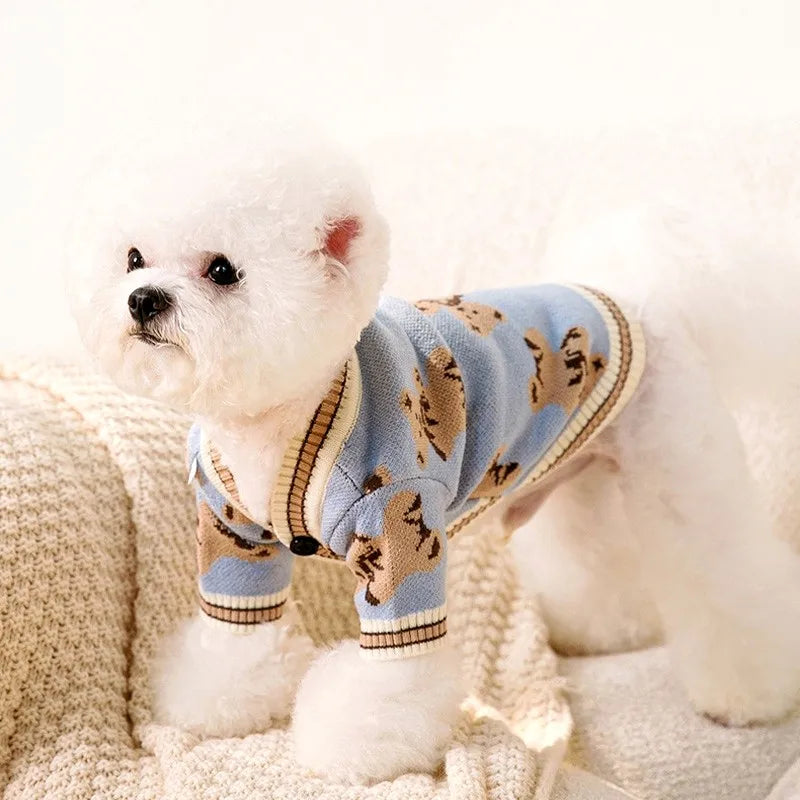 Luxury Striped Pet Cardigan Sweater