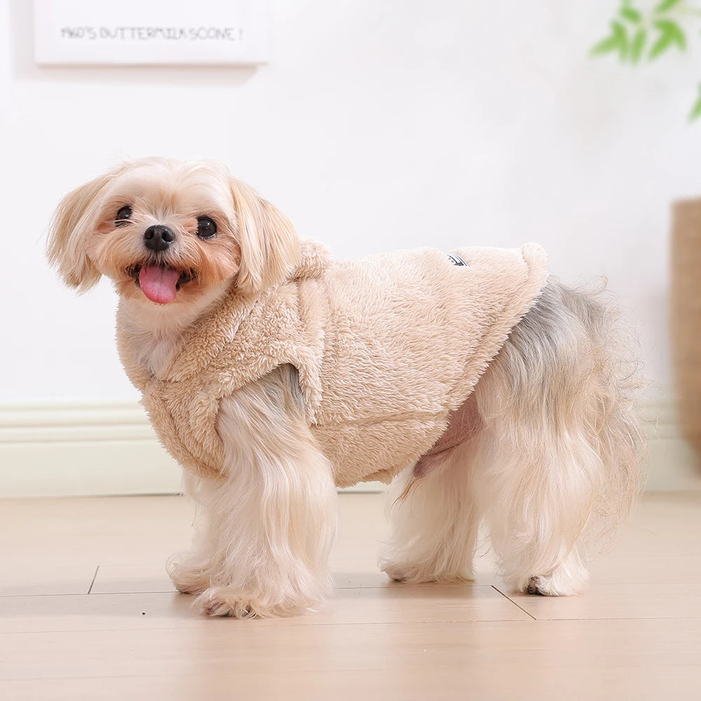 Soft Fleece Hoodie Dog Coat Winter Warm Pet Jacket