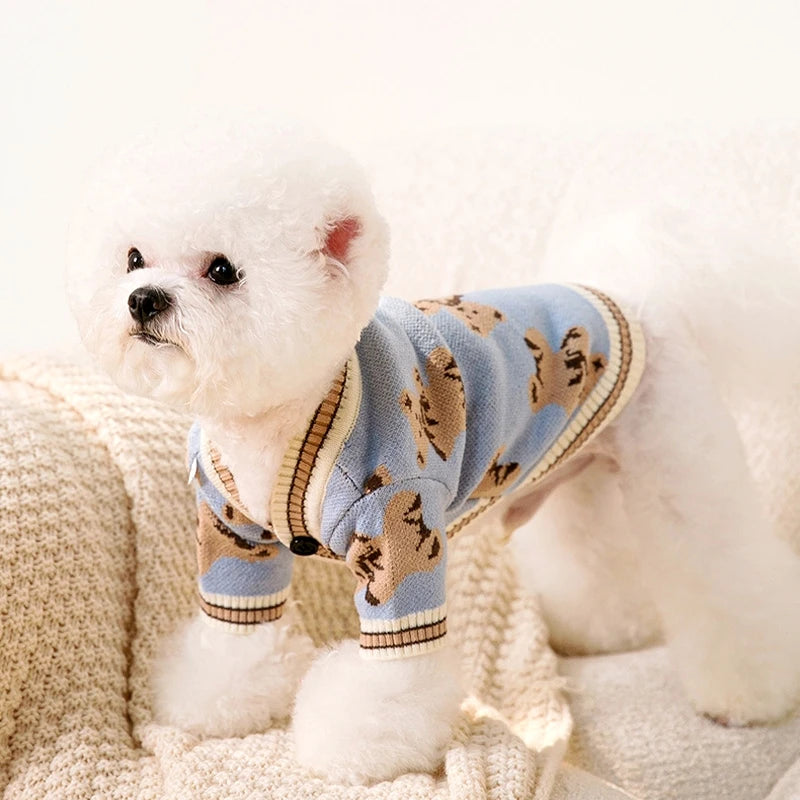 Luxury Striped Pet Cardigan Sweater