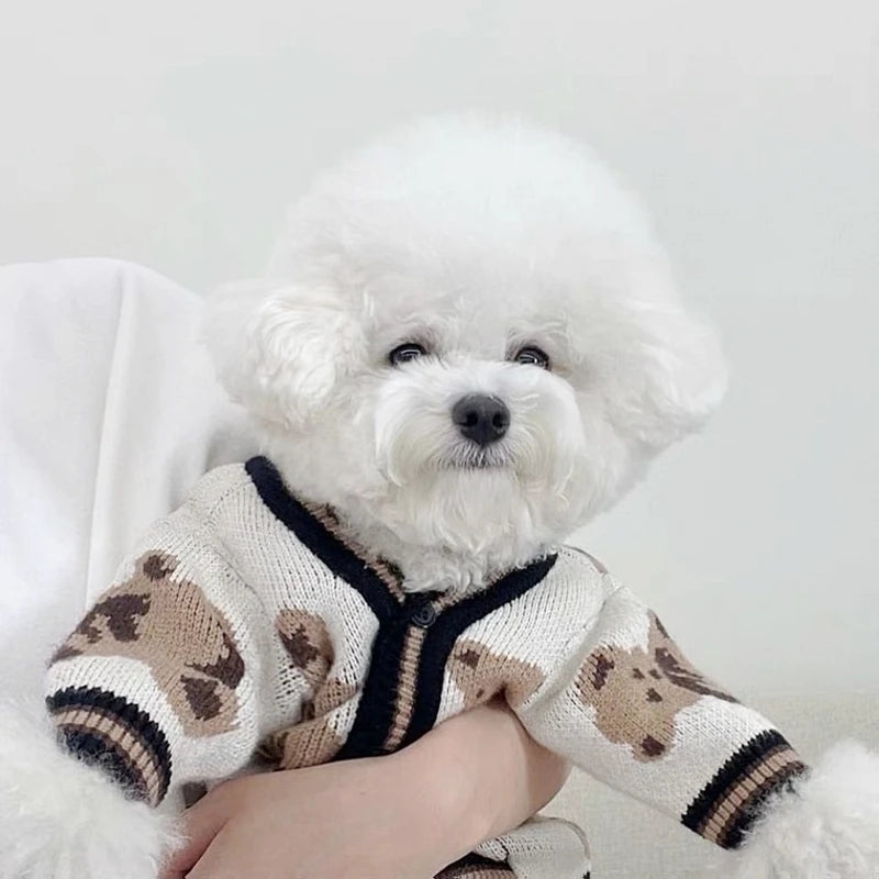 Luxury Striped Pet Cardigan Sweater