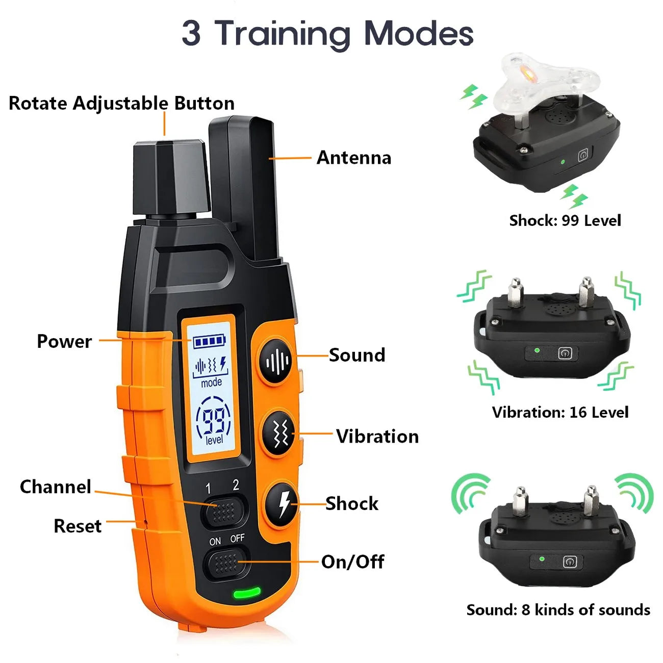 3300ft Dog Training Collar with Remote