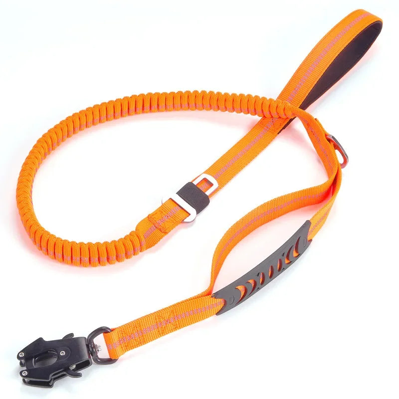 Reflective Shock-Absorbing Dog Leash with Seatbelt