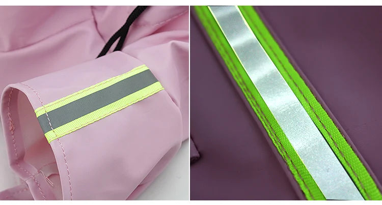 Large Dog Hooded Raincoat Waterproof Reflective Windproof Cloak