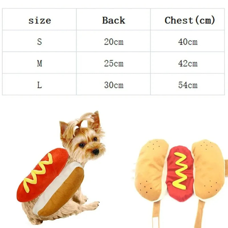 Hot Dog Dog Costume Adjustable Halloween Outfit