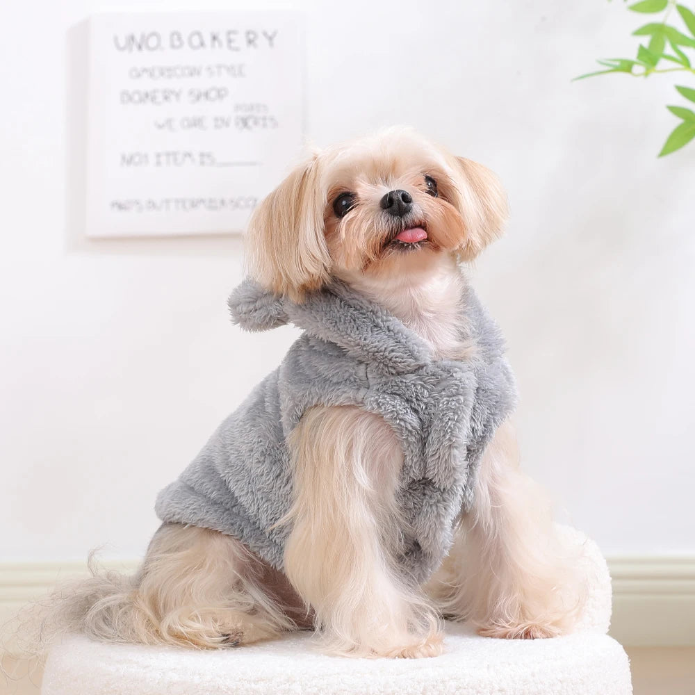 Soft Fleece Hoodie Dog Coat Winter Warm Pet Jacket