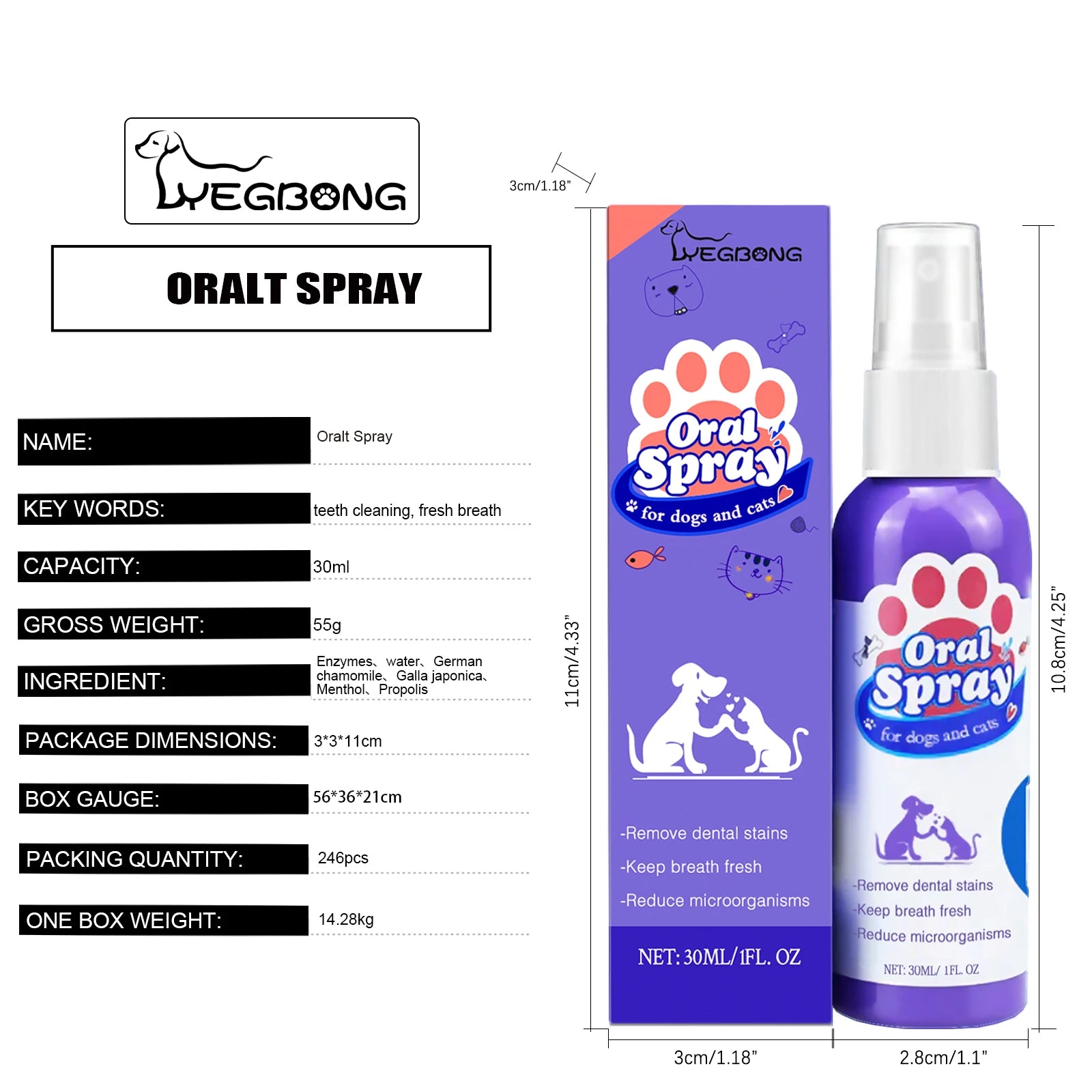 Pet Dental Spray for Dogs & Cats