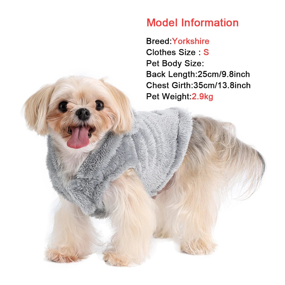 Soft Fleece Hoodie Dog Coat Winter Warm Pet Jacket