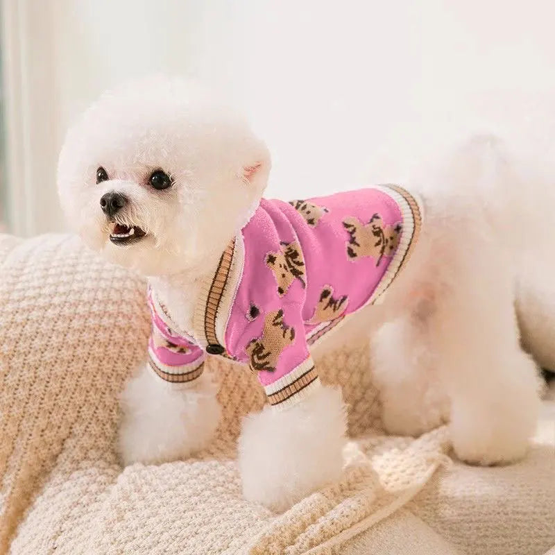 Luxury Striped Pet Cardigan Sweater