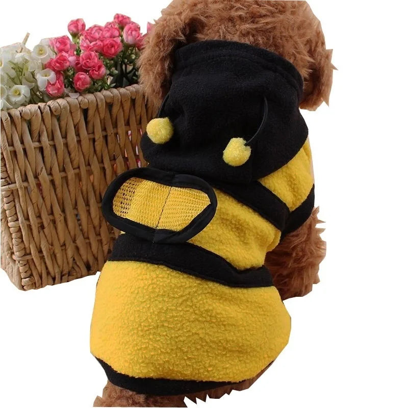 Bee Pet Hoodie Fleece Dog and Cat Costume Sweater