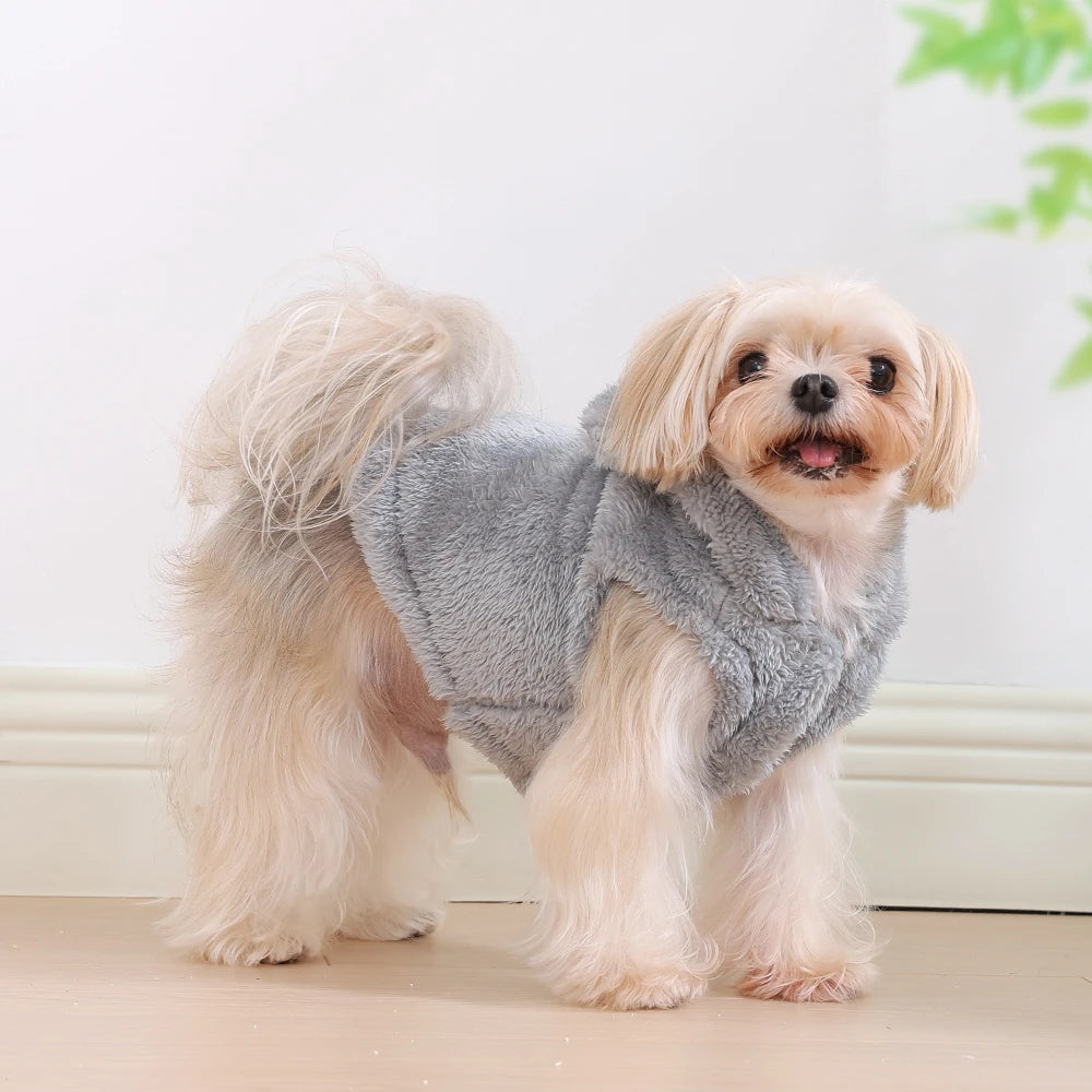Soft Fleece Hoodie Dog Coat Winter Warm Pet Jacket