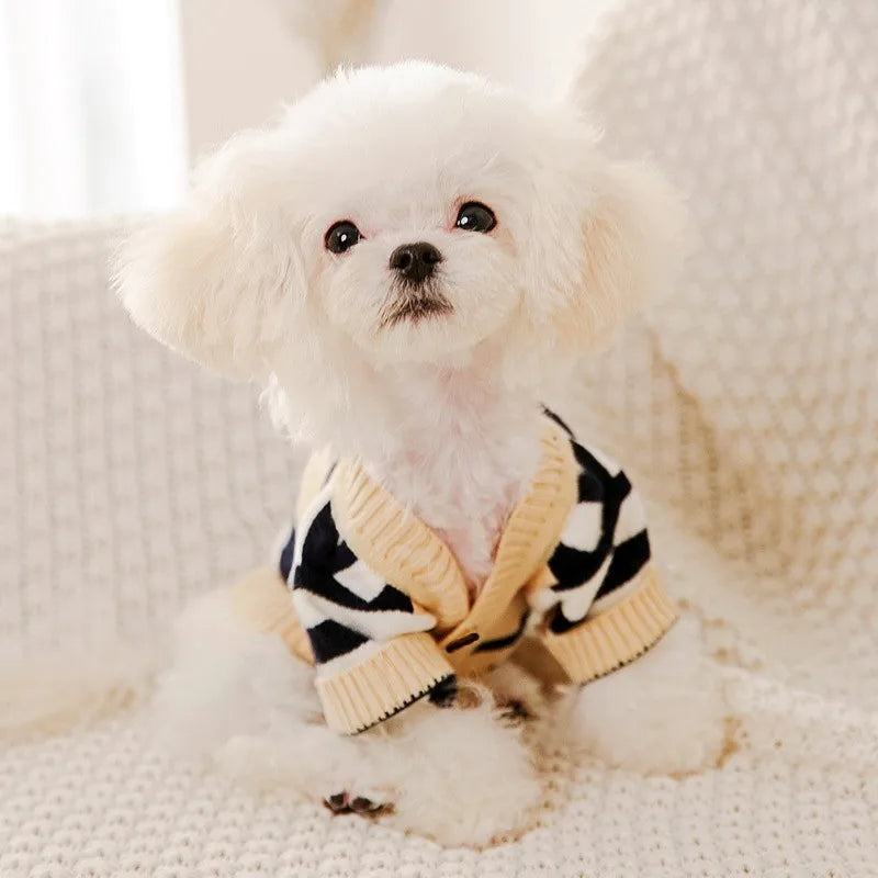 Luxury Striped Pet Cardigan Sweater
