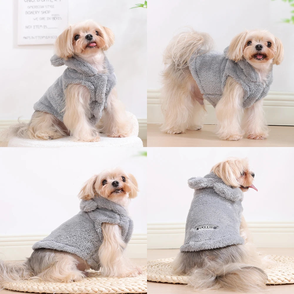 Soft Fleece Hoodie Dog Coat Winter Warm Pet Jacket