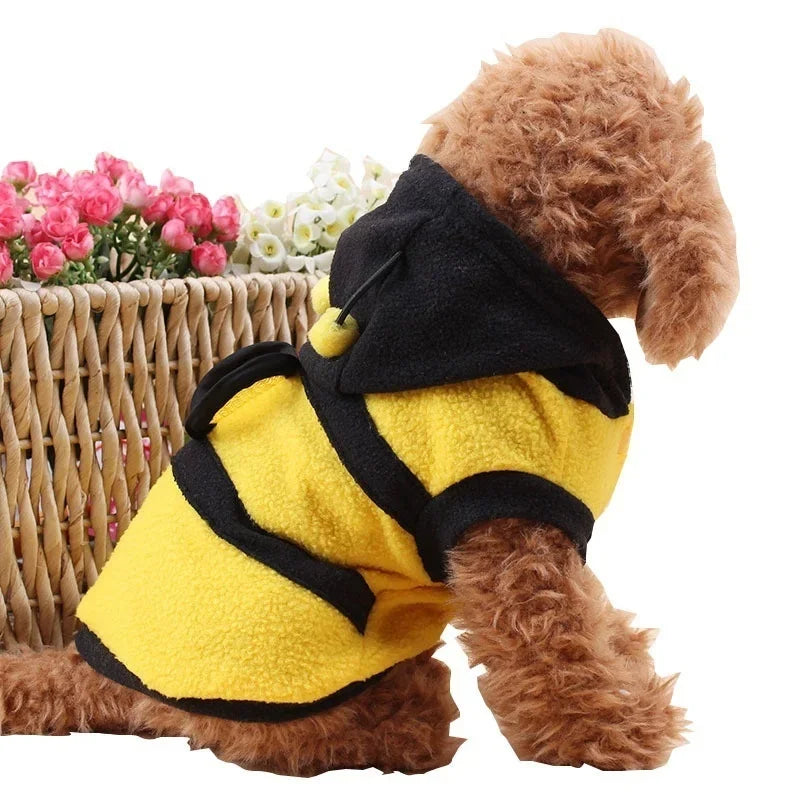 Bee Pet Hoodie Fleece Dog and Cat Costume Sweater