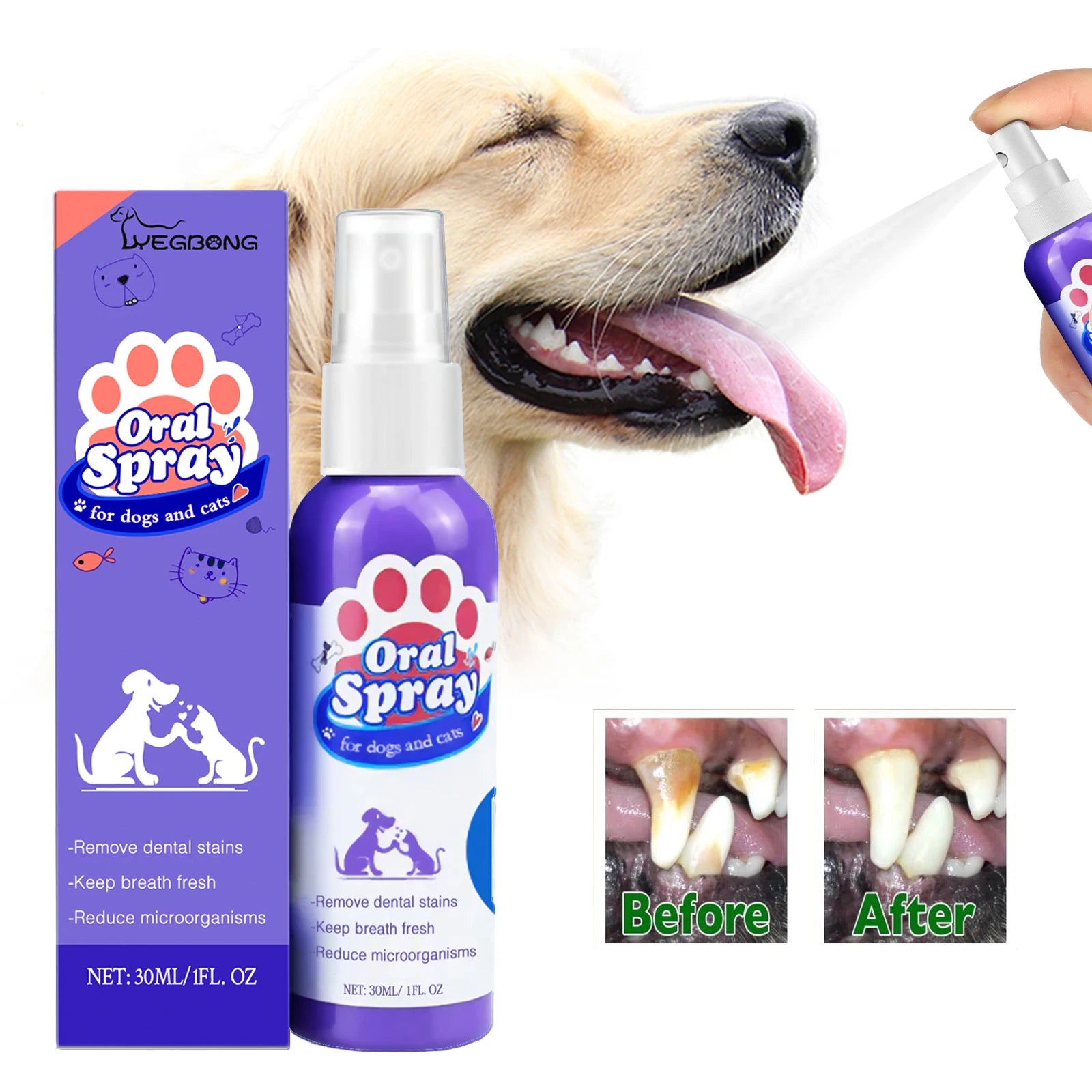 Pet Dental Spray for Dogs & Cats
