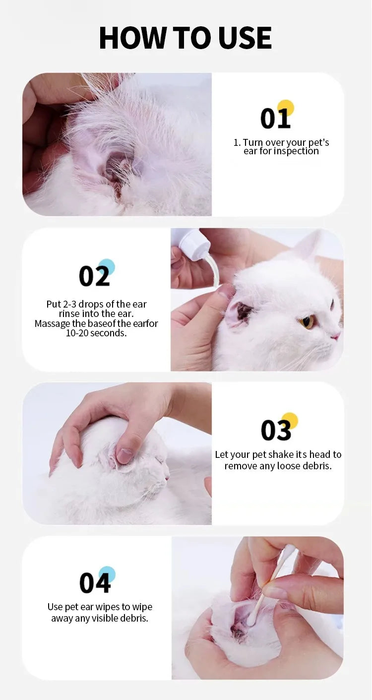 Pet Ear Wash for Cats & Dogs