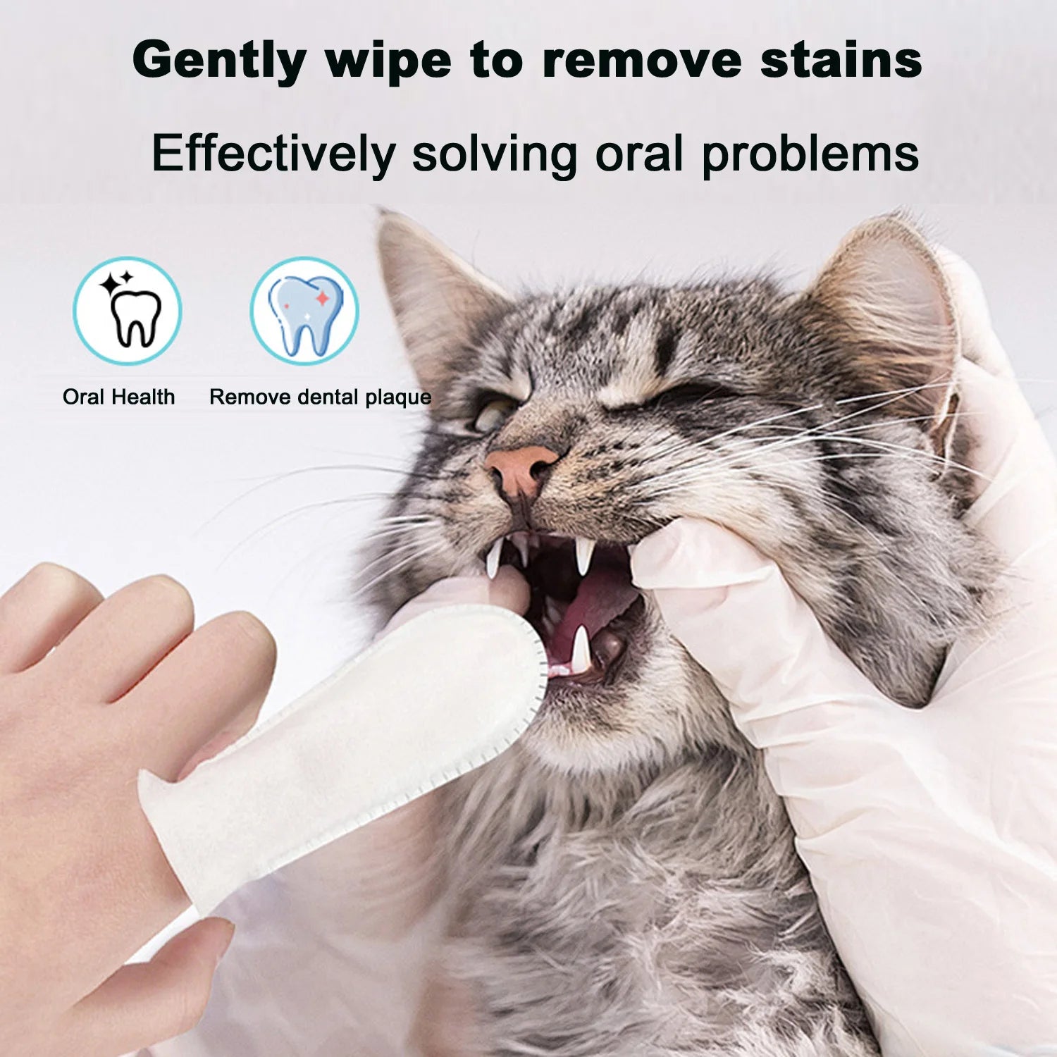 Pet Dental Finger Wipes for Dogs & Cats