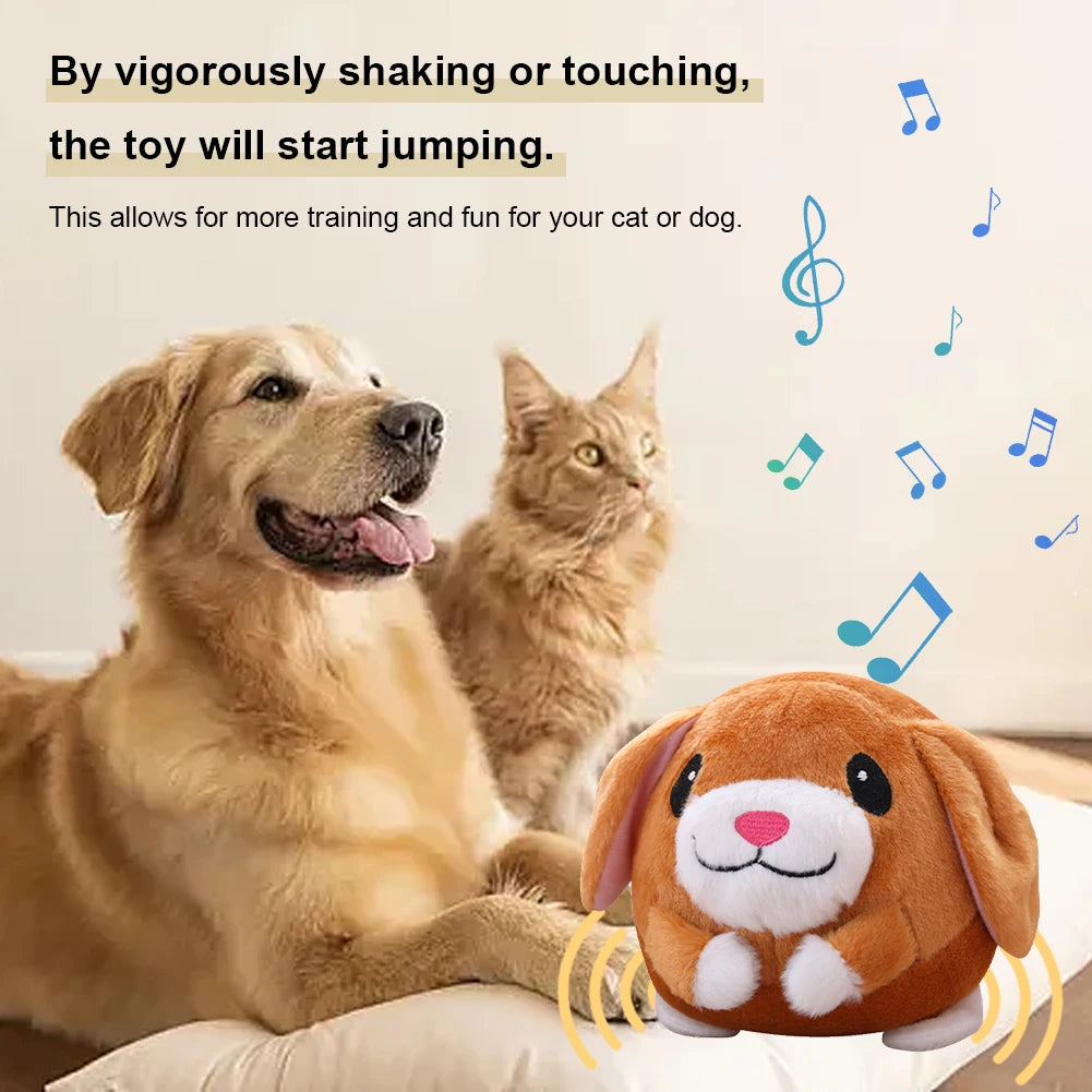 Automatic Bouncing Plush Dog Toy