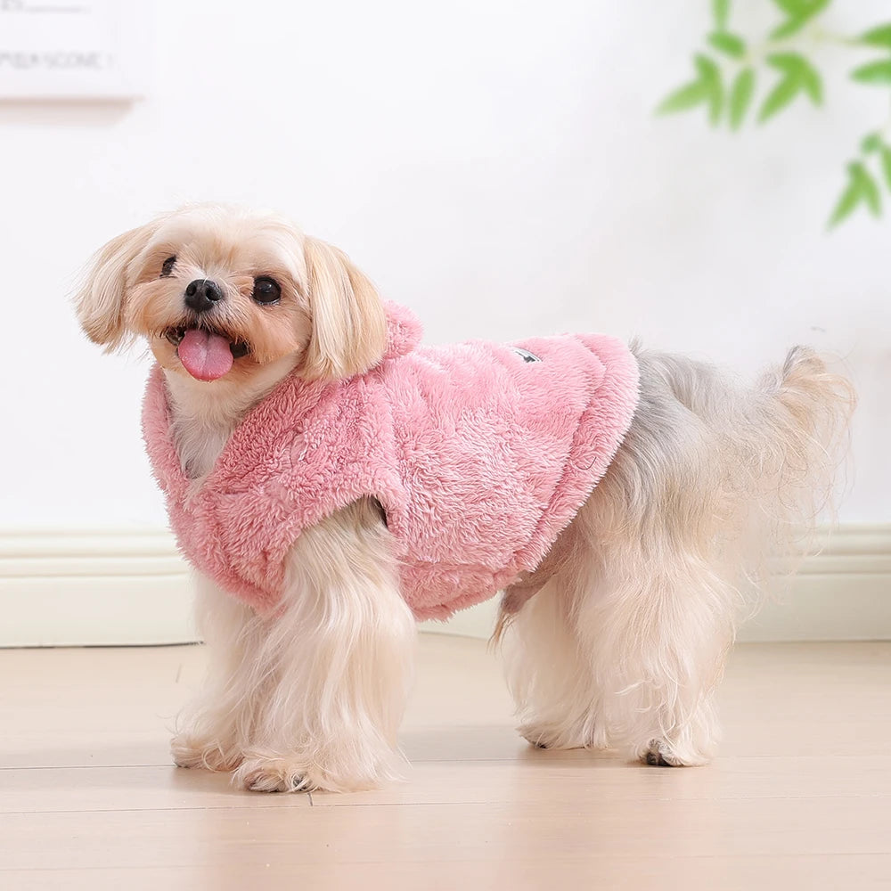 Soft Fleece Hoodie Dog Coat Winter Warm Pet Jacket