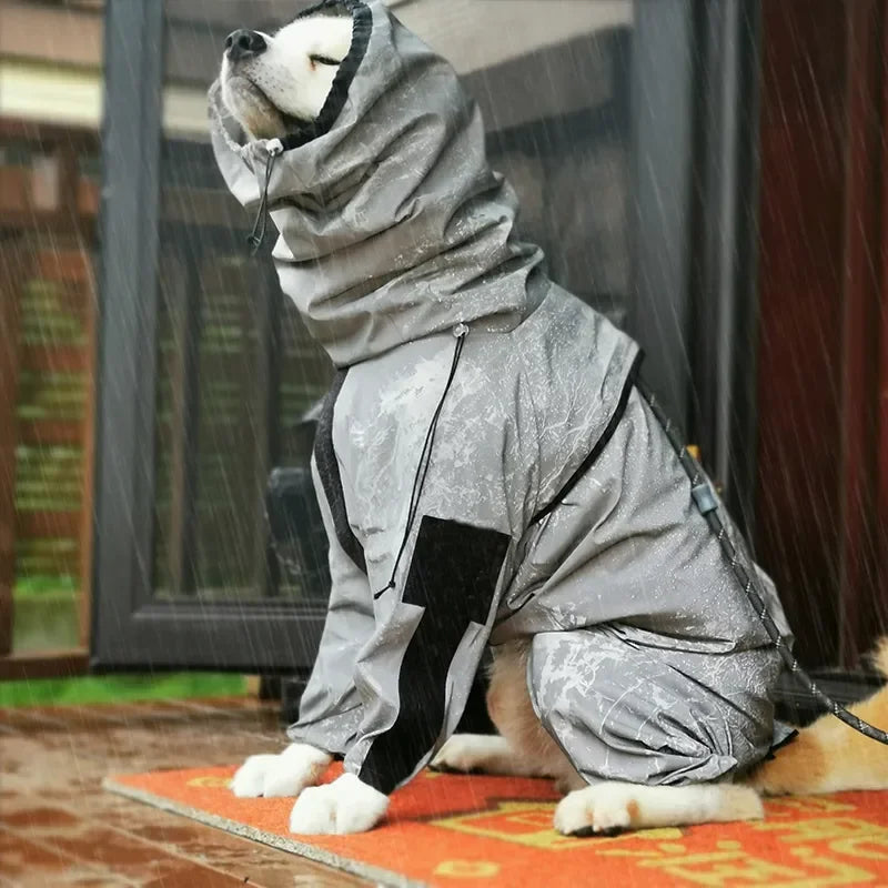 Outdoor Reflective Dog Raincoat